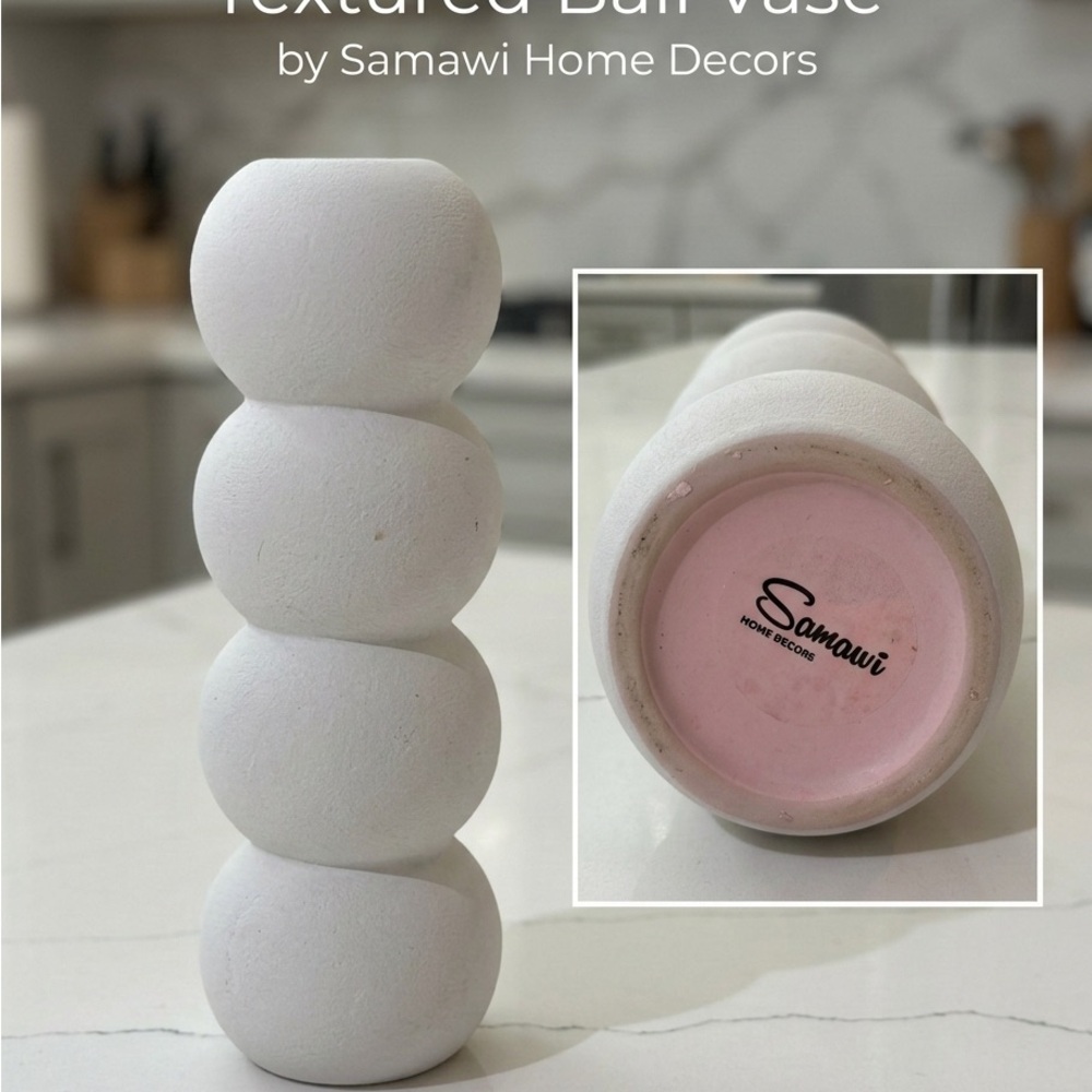 MAWI White Textured Ball Vase